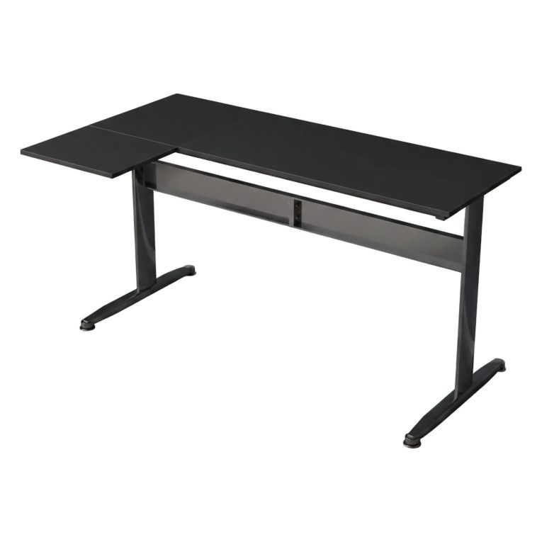 Scrivania angolare nera 80x140cm struttura in metallo - Acua