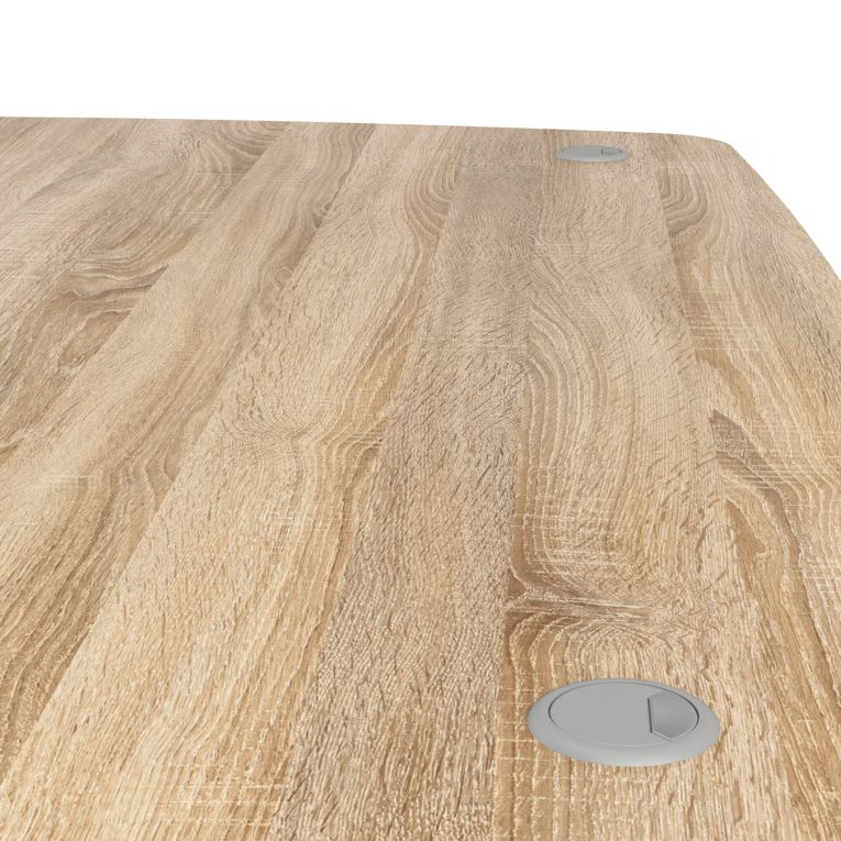 Scrivania angolare quercia e bianca 159x150cm con 3 cassetti - Alfango
