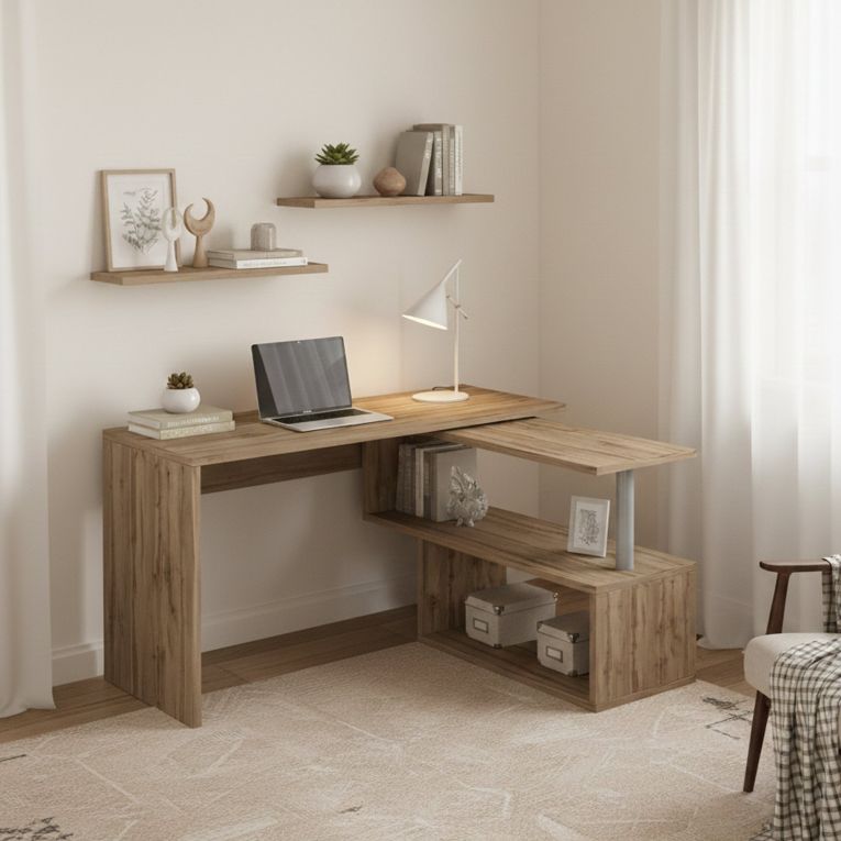 Scrivania angolare rovere 120x50cm - Topazio