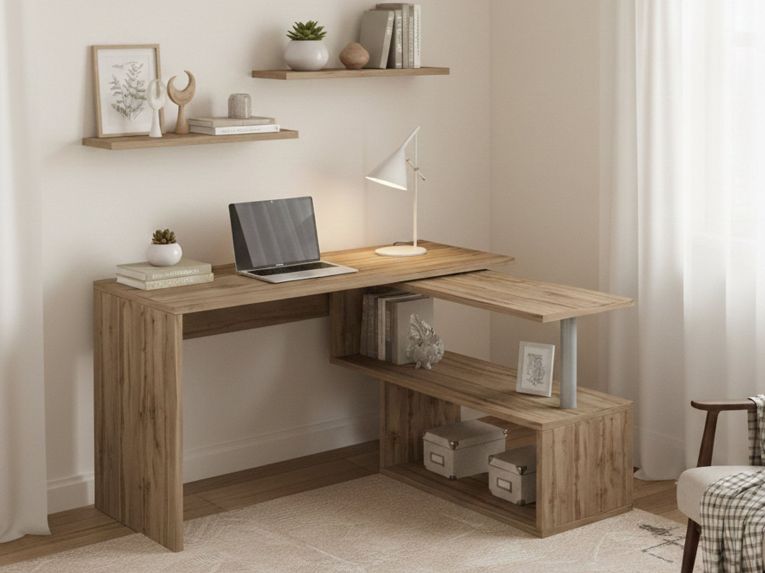 Scrivania angolare rovere 120x50cm - Topazio