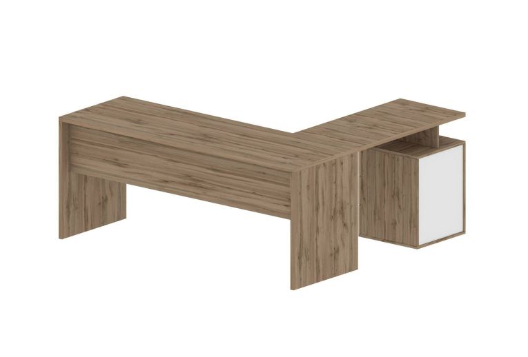 Scrivania angolare rovere 180x60cm con 3 cassetti - Ascuby
