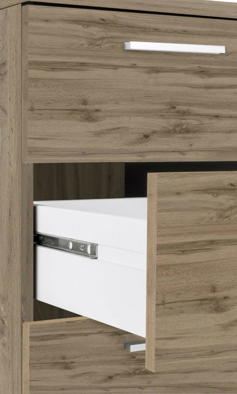 Scrivania angolare rovere 180x60cm con 3 cassetti - Ascuby