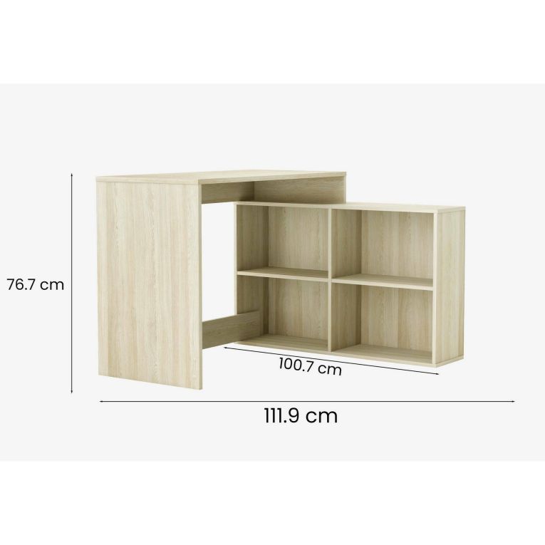 Scrivania angolare rovere e bianca 111x100cm - Kyarr