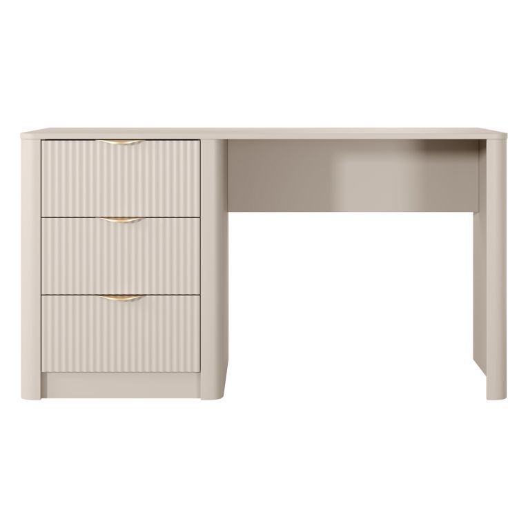 Scrivania Beige oro 3 Cassetti un Ripiano 140x55x76h cm, Lineare - Kanotini