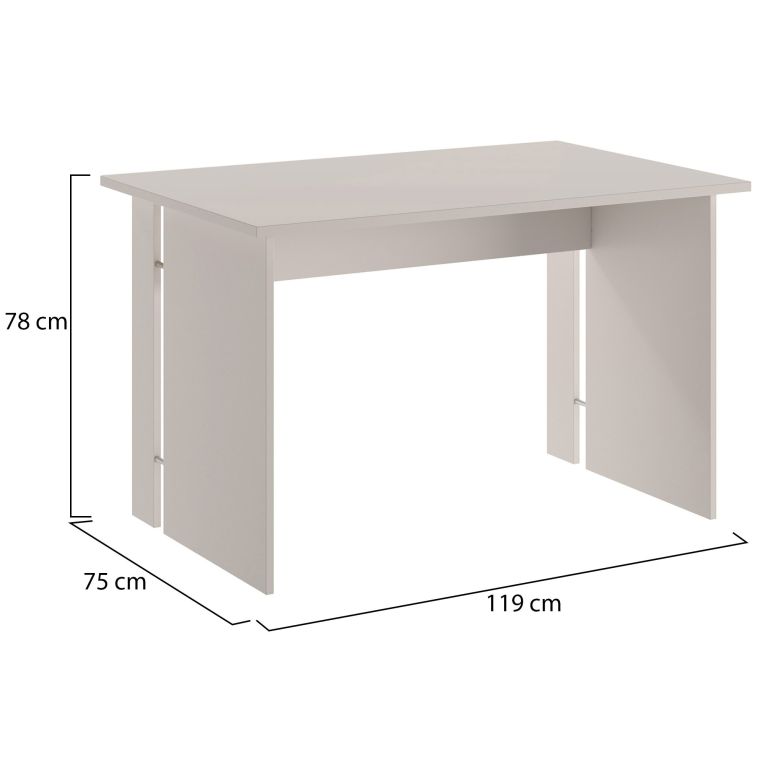 Scrivania Beige un Ripiano Materiale Piano in Legno Nobilitato 119x78x75h cm, Colore Ripiano Beige - Runin
