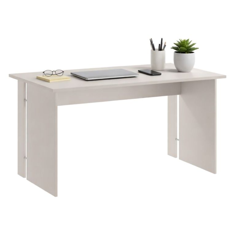 Scrivania Beige un Ripiano Materiale Piano in Legno Nobilitato 150x78x75h cm, Colore Ripiano Beige - Zibello