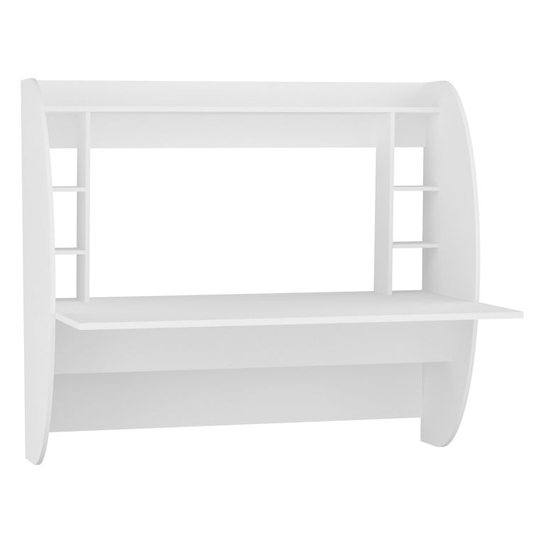Scrivania Bianco 6 Ripiani Un'anta 124x55x120h cm, 6 Vani - Buronzo