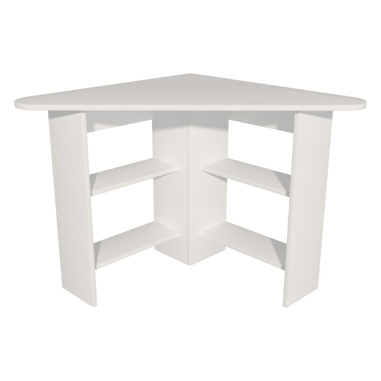 Scrivania Bianco Angolare 5 Ripiani 80x80x74h cm, 4 Vani - Mamette