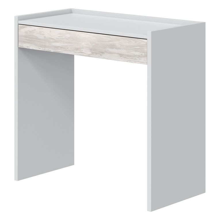 Scrivania Bianco Bianco Anticato un Cassetto Ripiani 81.5x40x77h cm, Ante - Veroli