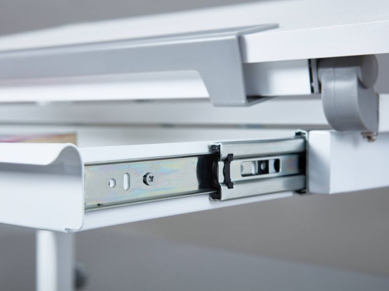 Scrivania Bianco Bianco Materiale Piano in Metallo Colore Ripiano Bianco 110x55x68h cm, Sfumatura Colore Struttura Bianco - Cardeto