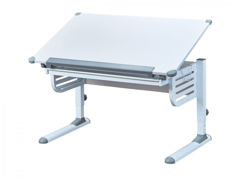 Scrivania Bianco Materiale Piano in Legno Nobilitato Colore Ripiano Bianco 110x55x68h cm, - Saiano