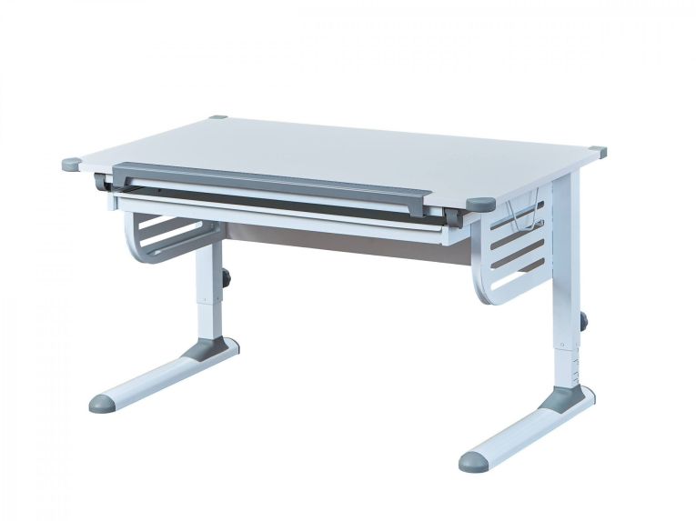 Scrivania Bianco Materiale Piano in Legno Nobilitato Colore Ripiano Bianco 110x55x68h cm, - Saiano