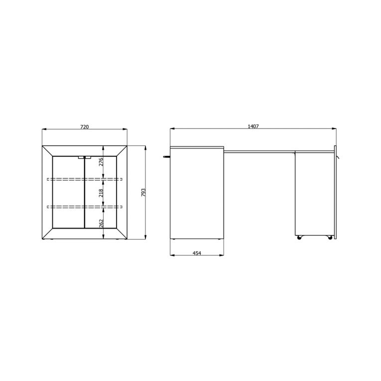 Scrivania Bianco Opaco 2 Ripiani 2 Ante 72x47x79h cm, Armadio Multiuso Richiudibile - Keylon