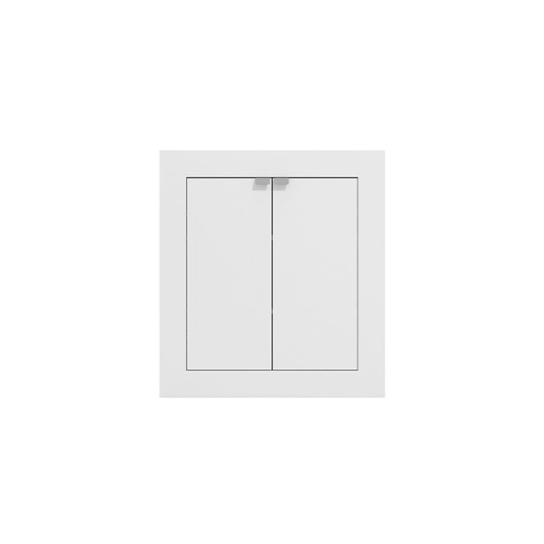 Scrivania Bianco Opaco 2 Ripiani 2 Ante 72x47x79h cm, Armadio Multiuso Richiudibile - Keylon