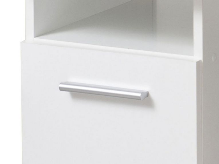 Scrivania Bianco Opaco 2 Ripiani 3 Vani 100x50x74.5h cm, Un'anta - Tiriolo