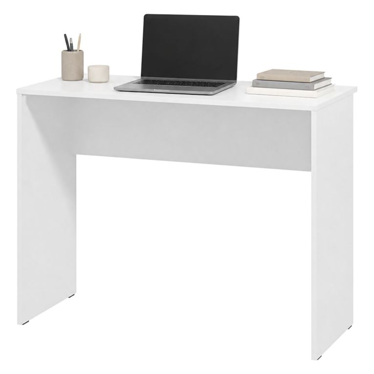 Scrivania Bianco Opaco un Ripiano Sfumatura Colore Struttura Opaco 98x45x74h cm, Sfumatura Colore Ripiano Opaco - Pichil
