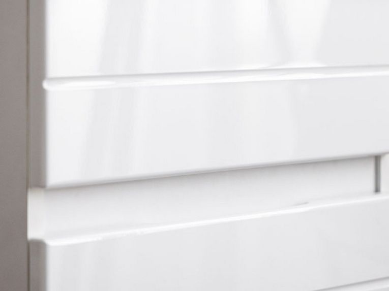 Scrivania Bianco un Cassetto un Ripiano 130x50x75.5h cm, Un'anta - Cambio