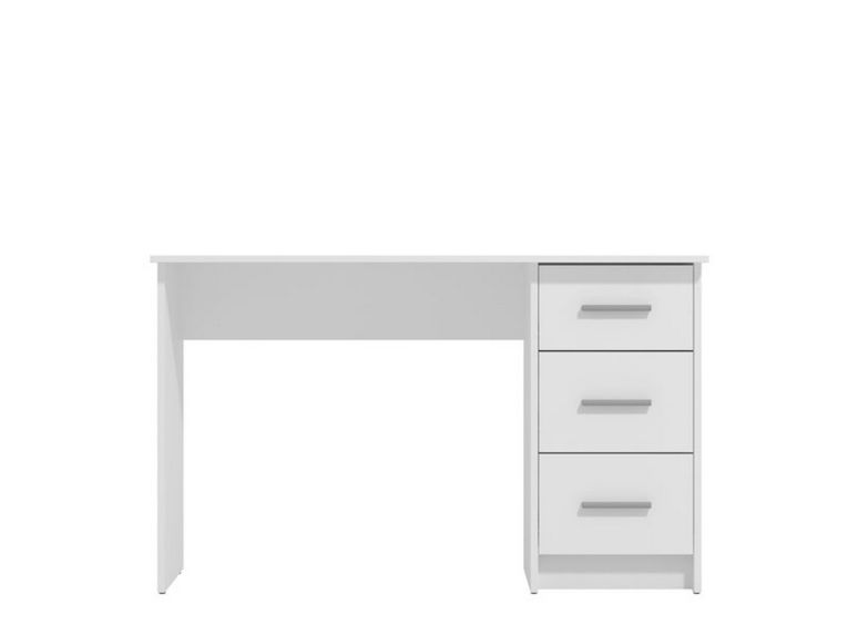 Scrivania Bianco un Ripiano 3 Cassetti 121x50x74.5h cm, Maniglie Incluse - Rifiano