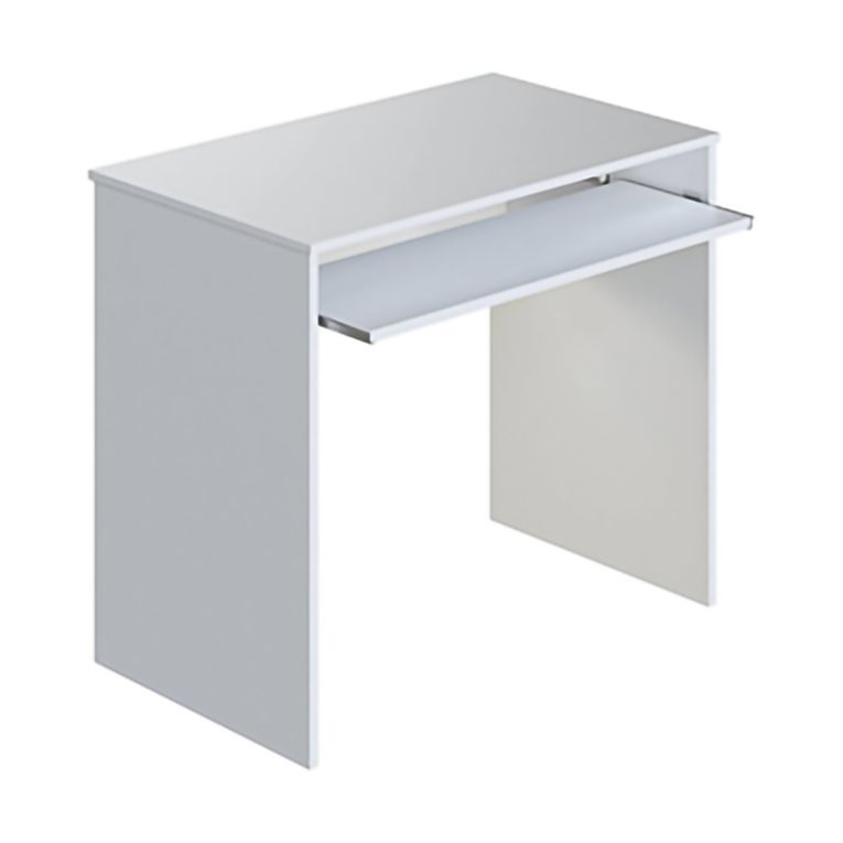 Scrivania Bianco un Ripiano Supporto pc 90x54x79h cm, Colore Ripiano Bianco - Ajeje