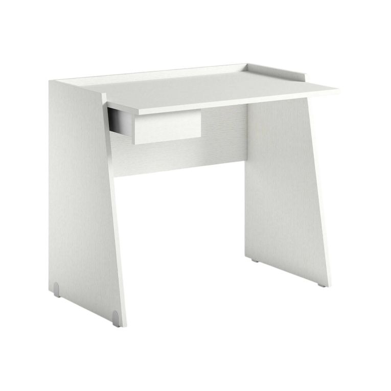 Scrivania Calendula, Scrittoio moderno con cassetto, Tavolo da studio o ufficio porta PC portalibri, 100% Made in Italy, 90x60h80 cm, Bianco