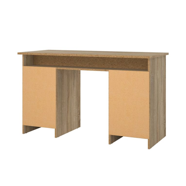 Scrivania Carine, Scrittoio multiuso, Tavolo per ufficio porta PC, Piano di lavoro, 55x126 h76 cm, Quercia e Nero