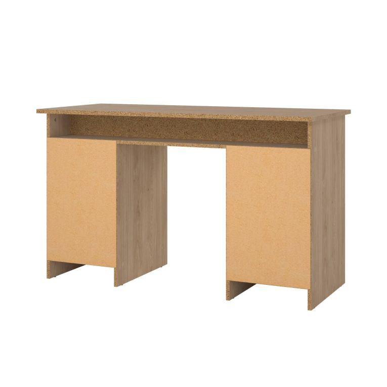 Scrivania Carine, Scrittoio multiuso, Tavolo per ufficio porta PC, Piano di lavoro, 55x126 h76 cm, Rovere