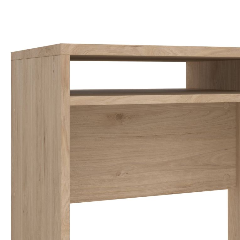 Scrivania Cherie, Scrittoio multiuso, Tavolo per ufficio porta PC, Piano di lavoro, 48x110 h77 cm, Rovere
