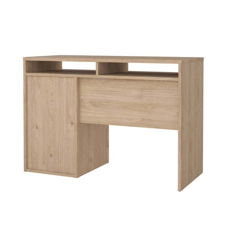 Scrivania Cherie, Scrittoio multiuso, Tavolo per ufficio porta PC, Piano di lavoro, 48x110 h77 cm, Rovere