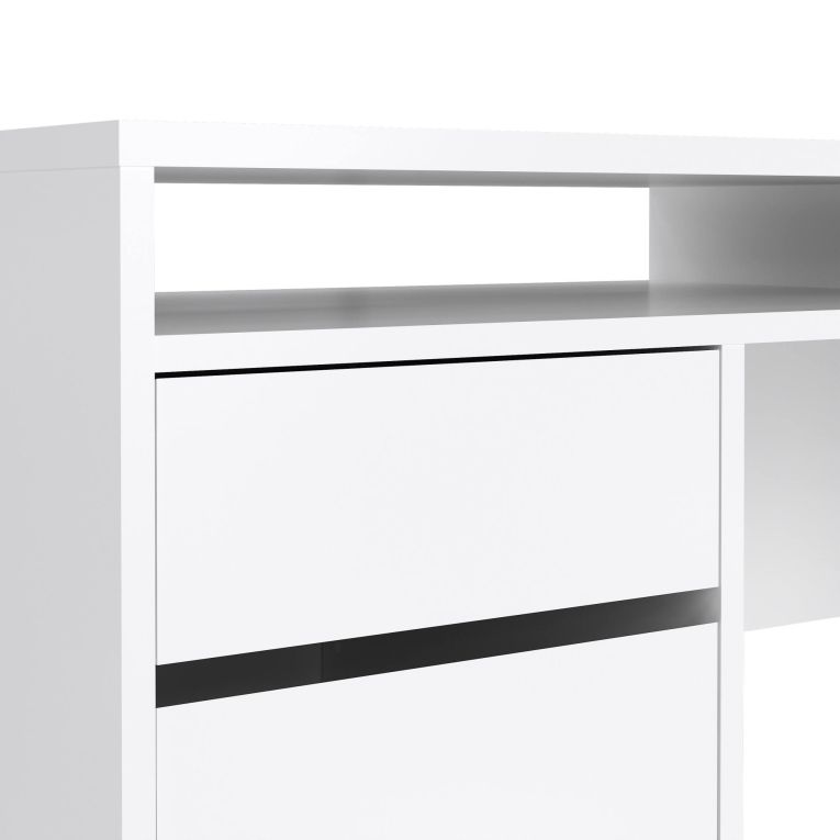 Scrivania Dina, Scrittoio multiuso, Tavolo per ufficio porta PC, Piano di lavoro, 48x149 h77 cm, Bianco