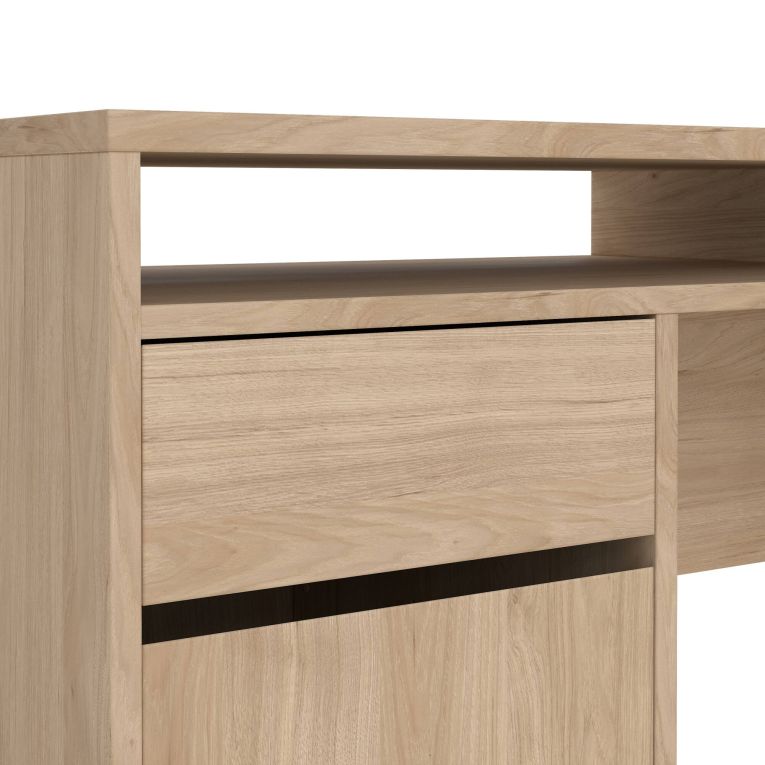 Scrivania Dina, Scrittoio multiuso, Tavolo per ufficio porta PC, Piano di lavoro, 48x149 h77 cm, Rovere