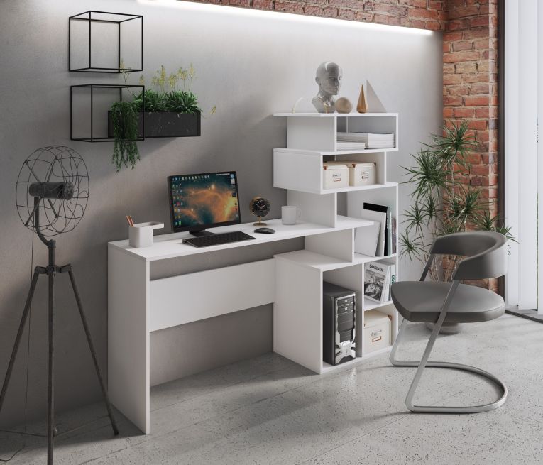 Scrivania Dpasqui, 159x40h135 cm, Bianco