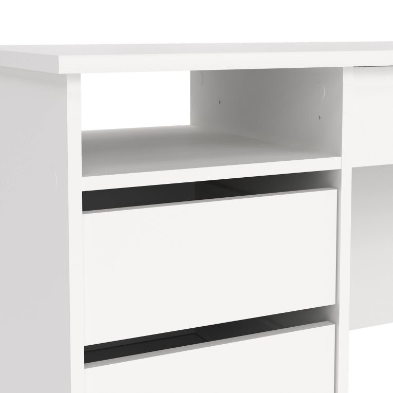 Scrivania Eliane, Scrittoio multiuso, Tavolo per ufficio porta PC, Piano di lavoro, 49x109 h76 cm, Bianco