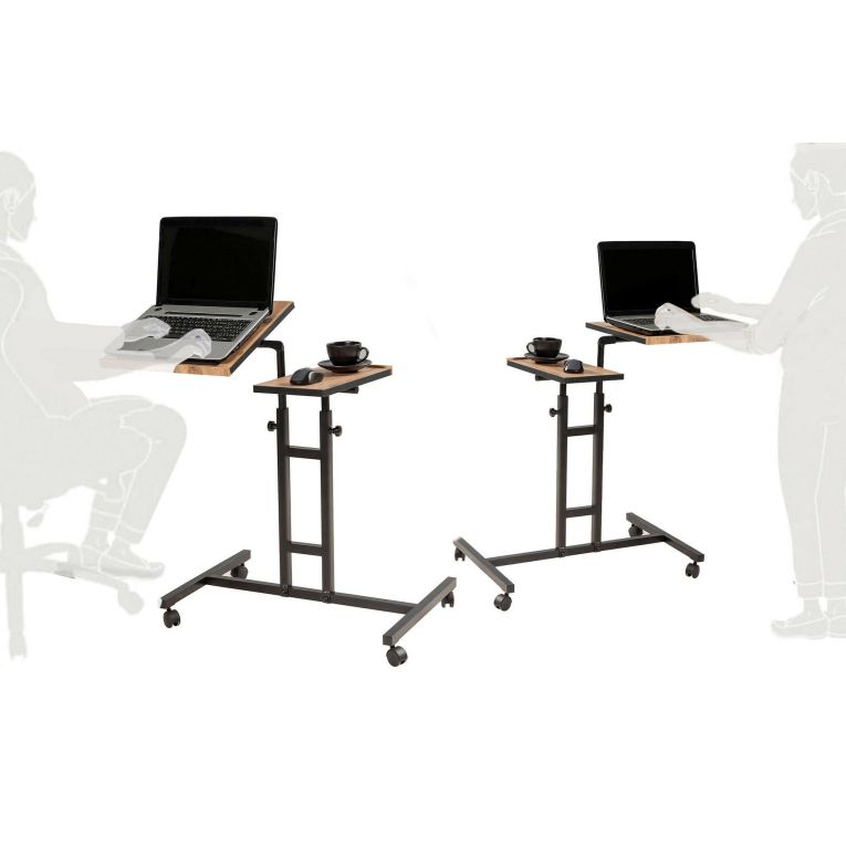 Scrivania Gondor, Scrittoio multiuso, Tavolo per ufficio porta PC, Piano di lavoro, 67x46 h87 cm, Quercia e Nero