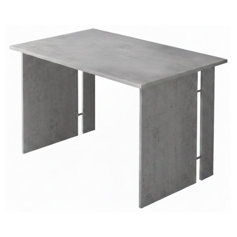 Scrivania Grigio Cemento Modulabile Fori Passacavi 119x78.2x75h cm, Colore Ripiano Grigio - Ullano