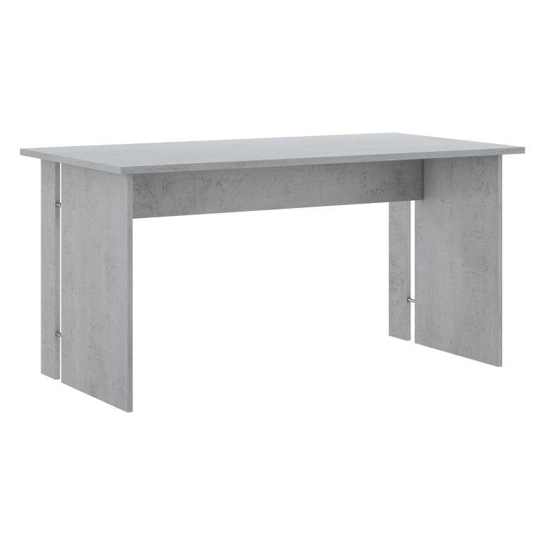 Scrivania Grigio Cemento Modulabile Fori Passacavi 150x78.2x75h cm, Colore Ripiano Grigio - Zibello