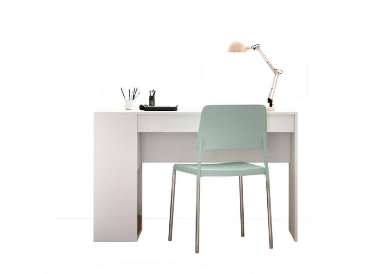 Scrivania Grigna, Scrittoio multiuso, Tavolo per ufficio porta PC, Piano di lavoro, 115x50 h74 cm, Bianco