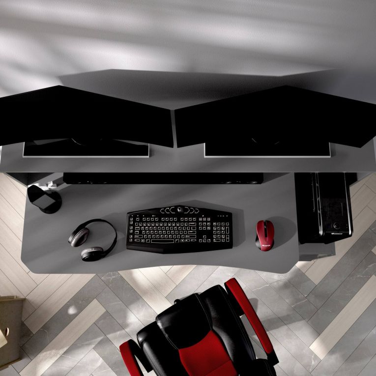Scrivania lineare antracite 154x69cm in legno - Albertino
