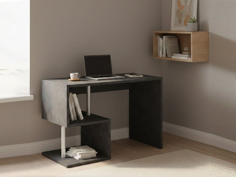 Scrivania lineare ardesia 100x50cm con supporto pc - Acan