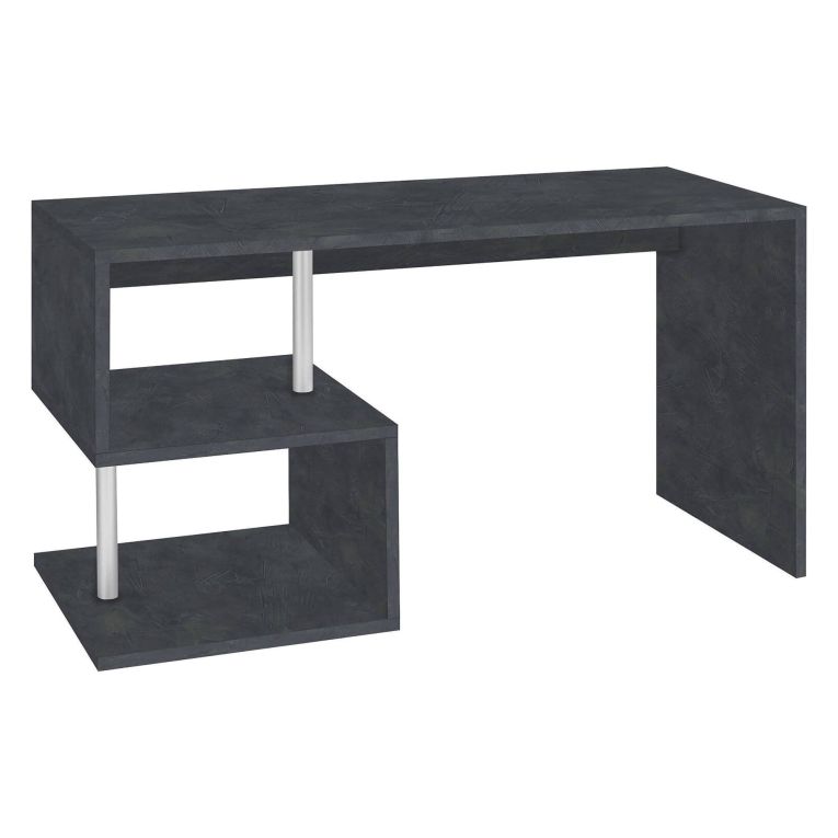 Scrivania lineare ardesia 140x60cm con supporto pc - Atemis