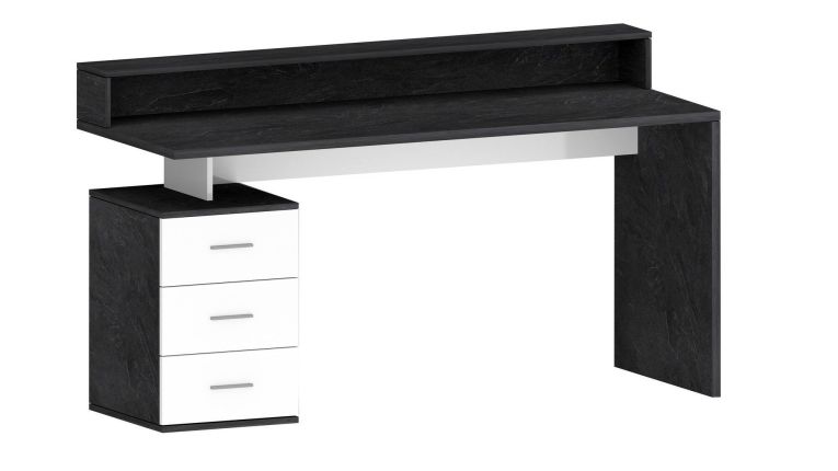 Scrivania lineare ardesia 160x90cm con 3 cassetti - Bardi