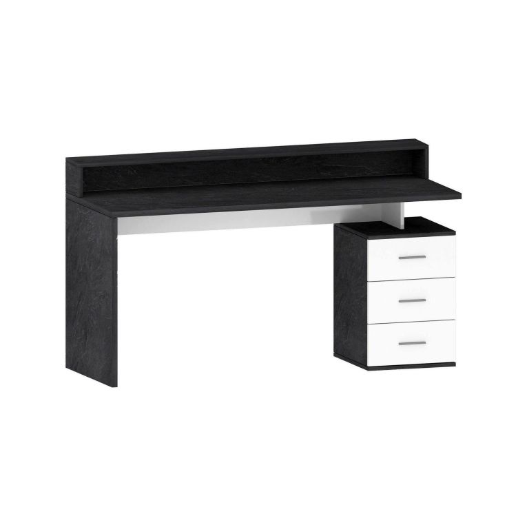 Scrivania lineare ardesia 160x90cm con 3 cassetti - Bardi