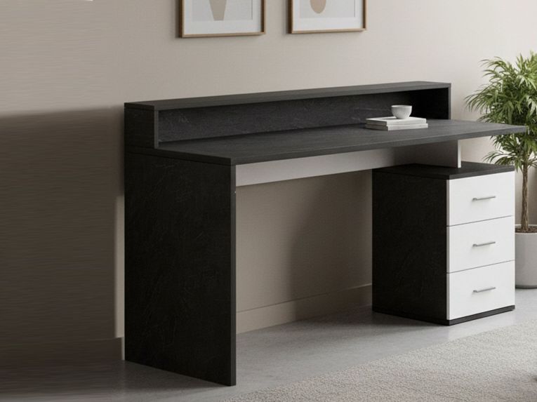 Scrivania lineare ardesia 160x90cm in legno - Flaminia