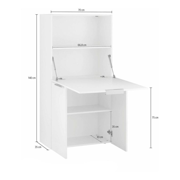 Scrivania lineare ardesia 70x35cm con porta pc - Atroc