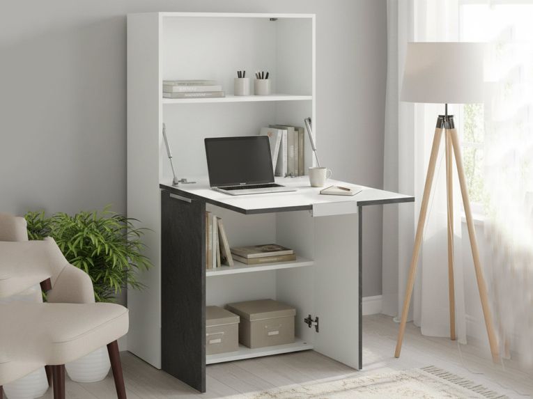 Scrivania lineare ardesia 70x35cm con porta pc - Atroc