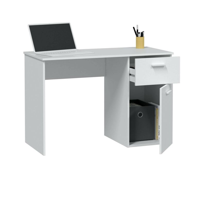 Scrivania lineare bianca 108x50cm in legno - Apos