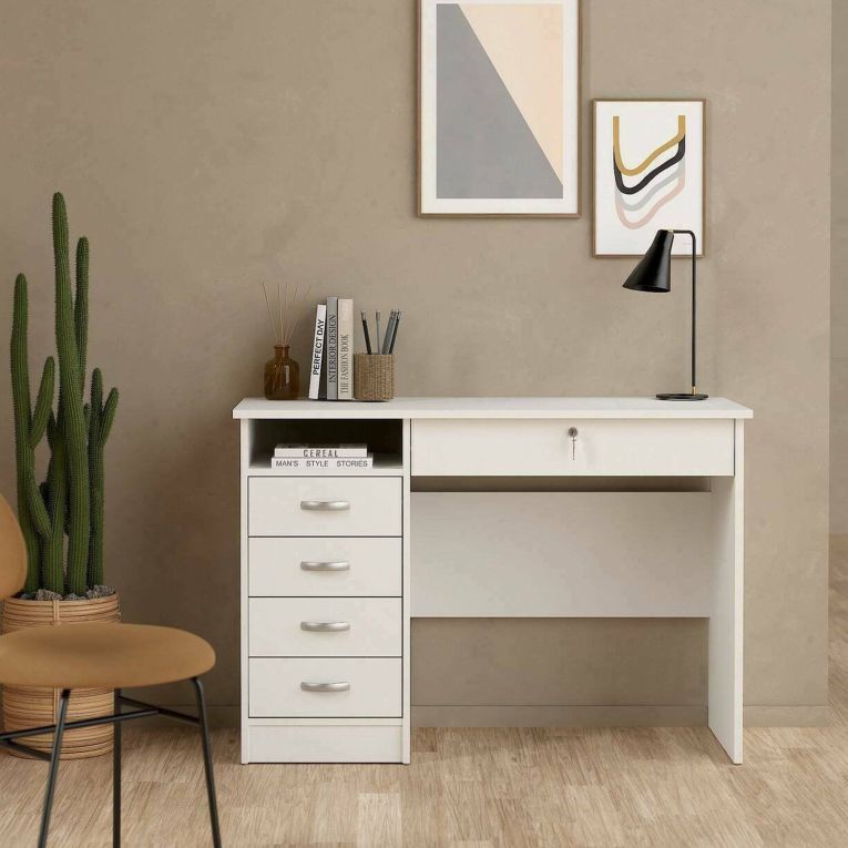 Scrivania lineare bianca 109x48cm in legno - Amor