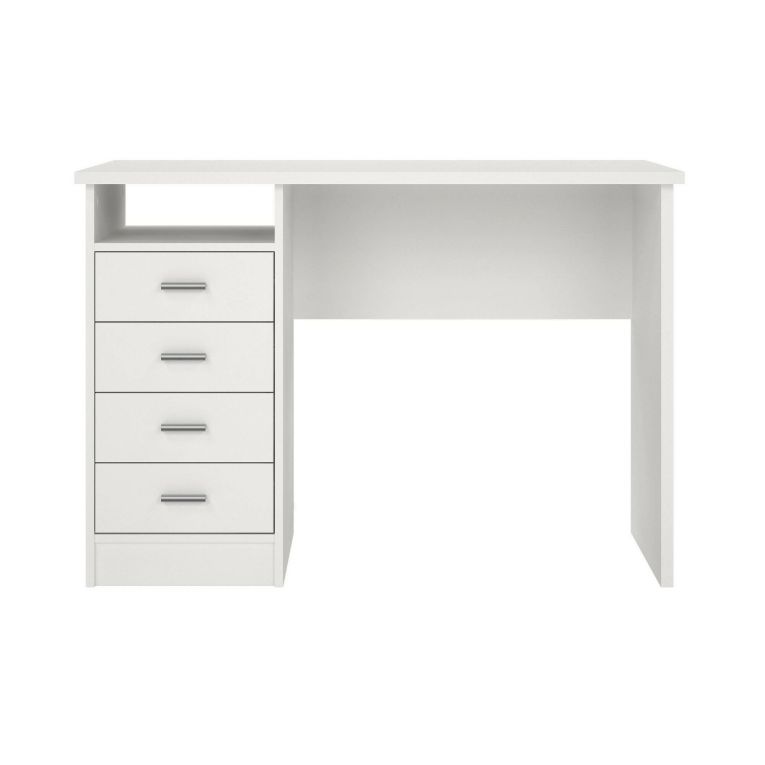Scrivania lineare bianca 110x45cm con 3 cassetti - Appollo