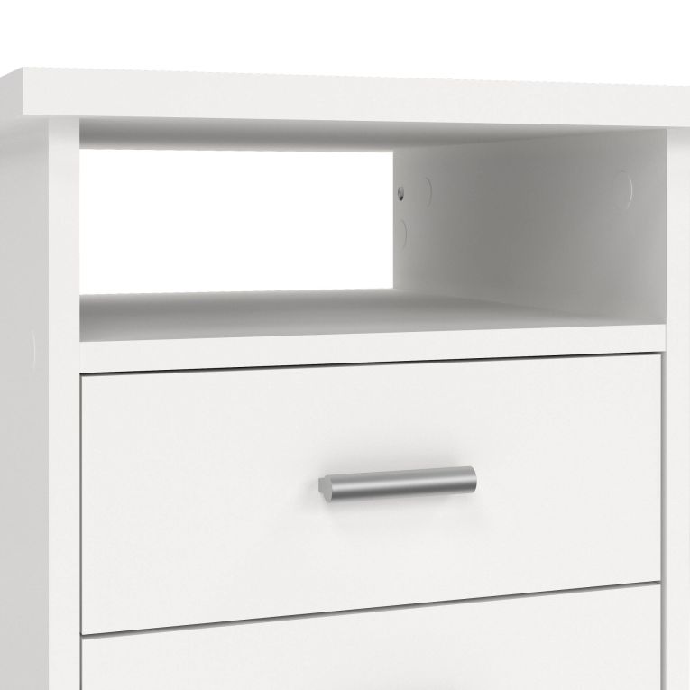 Scrivania lineare bianca 110x45cm con 3 cassetti - Appollo