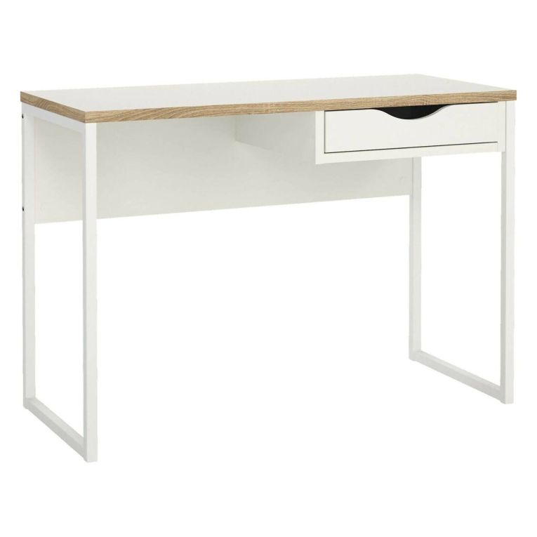 Scrivania lineare bianca 110x48cm con 1 cassetto - Agave