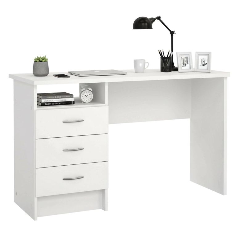 Scrivania lineare bianca 120x48cm in legno - Andre